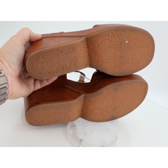 Korks Kork Ease Women Bardot Sandal Sz 11 Block Heel Platform Retro Black Vegan - Picture 9 of 12